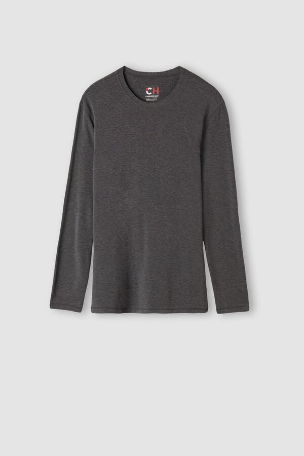 Deep Grey Intimissimi Modal-Cashmere Men Long Sleeve | eH1k9IWJ