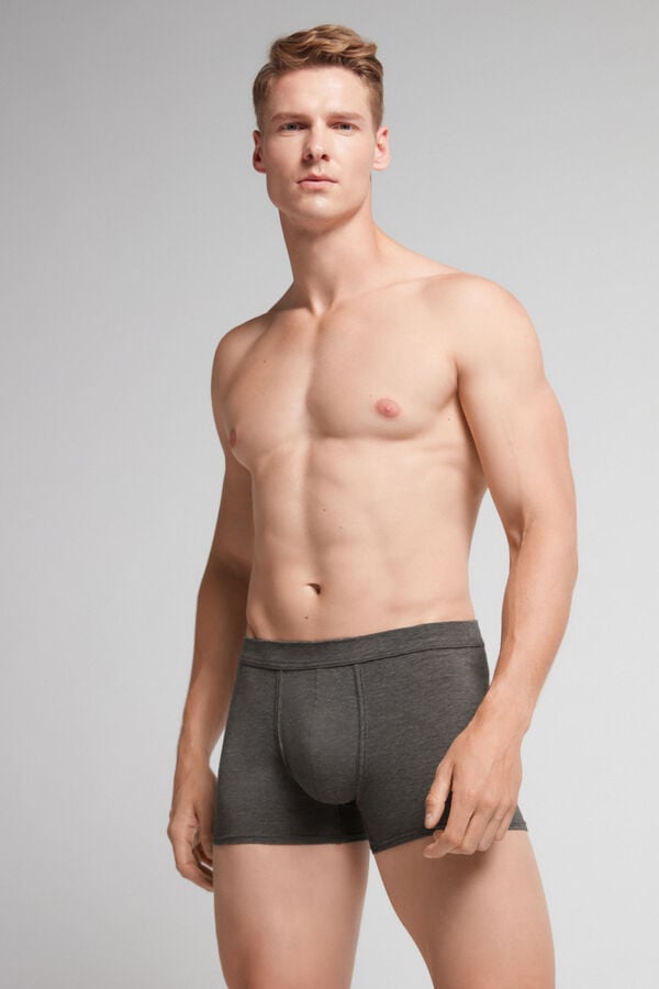 Deep Grey Intimissimi Natural Fresh Cotton Men Boxer | Qf27fUhR