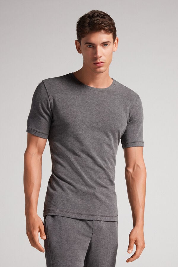 Deep Grey Intimissimi Short-Sleeve Modal-Cashmere Men T-Shirt | vWUHk9Yv