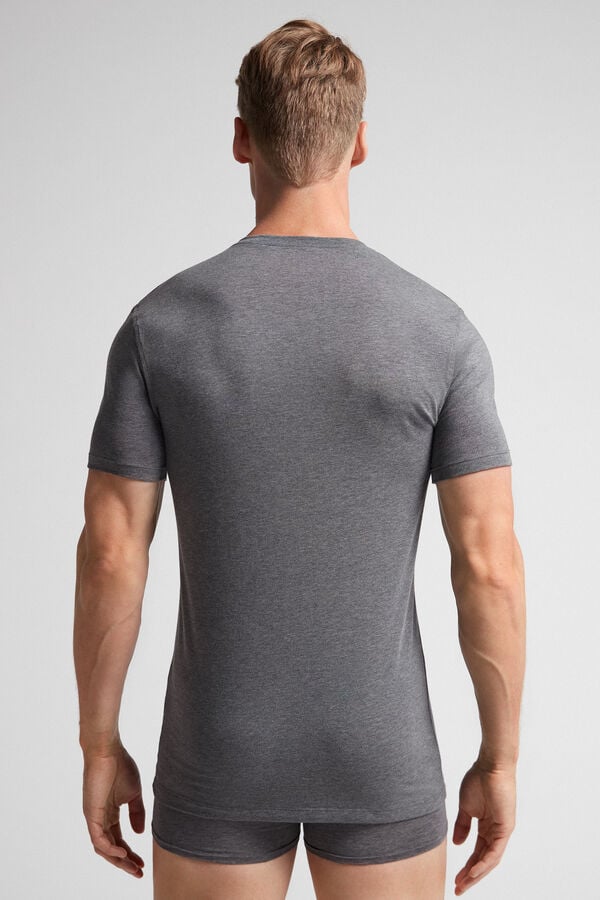 Deep Grey Intimissimi Stretch Superior Cotton Men T-Shirt | vc3n0u6e