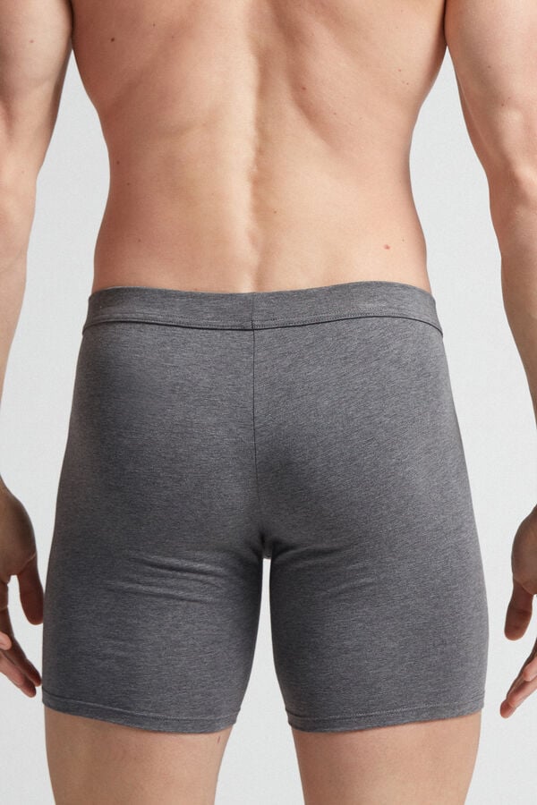 Deep Grey Intimissimi Superior Cotton Long Men Boxer | iYh2e5Bp