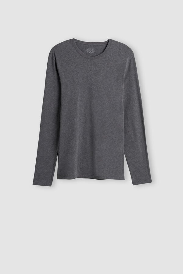 Deep Grey Intimissimi Superior Cotton Men Long Sleeve | IieXuNZW