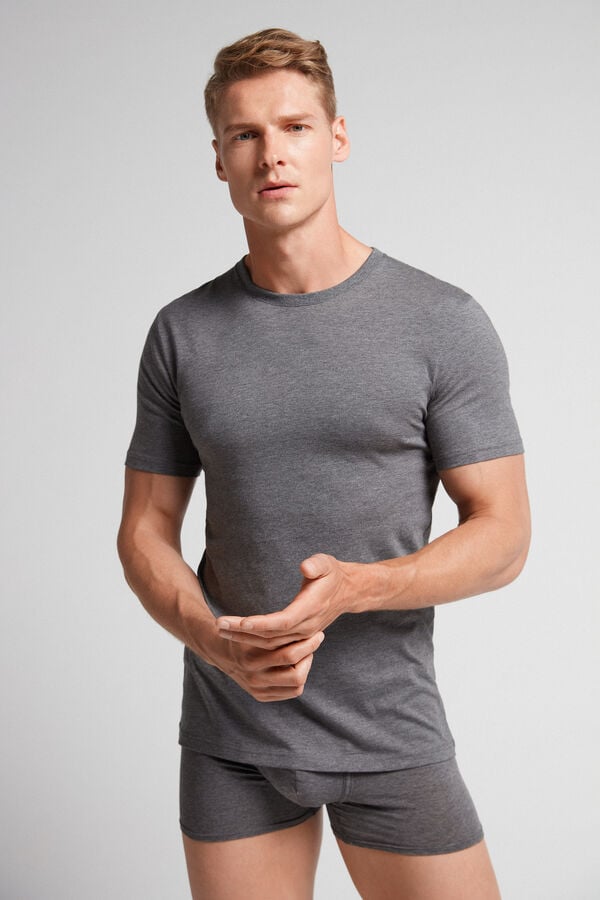 Deep Grey Intimissimi Superior Cotton Men T-Shirt | RDxUzIWb