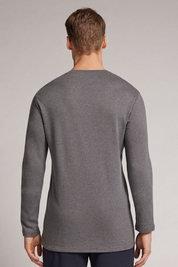 Deep Grey Intimissimi Top In Warm Cotton Men Long Sleeve | ipxDmC5k