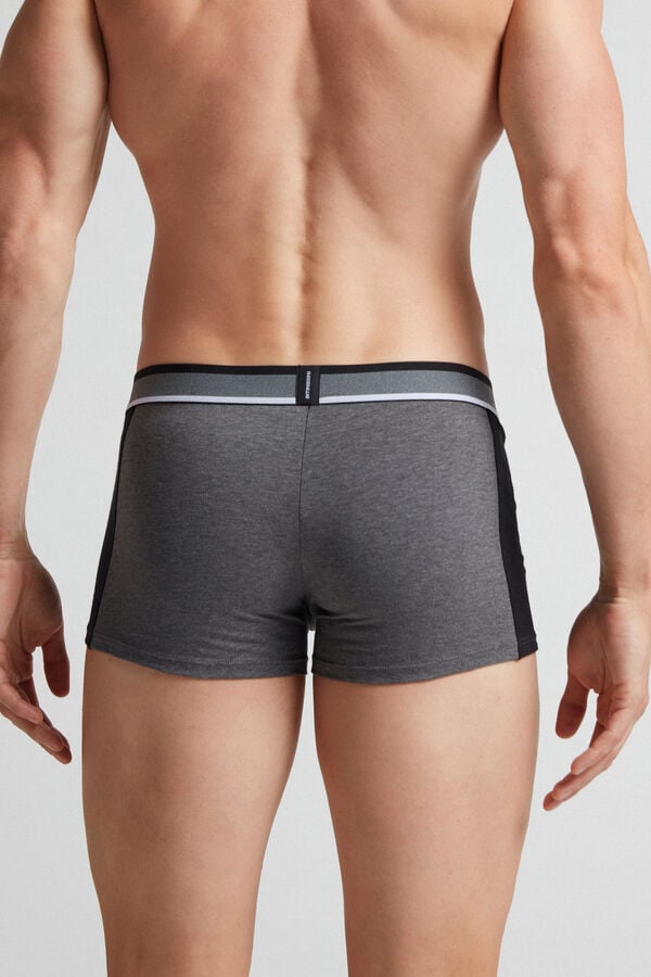 Deep Grey / Black Intimissimi Two-Tone Superior Cotton Men Boxer | vsQiGYt9