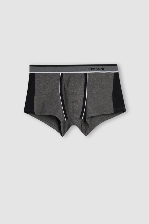 Deep Grey / Black Intimissimi Two-Tone Superior Cotton Men Boxer | vsQiGYt9