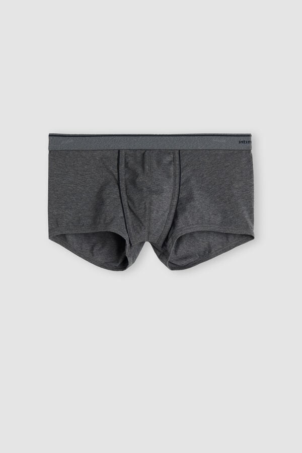 Deep Grey / Blue Intimissimi Superior Cotton With Exposed Elastic Men Boxer | SvfS207W