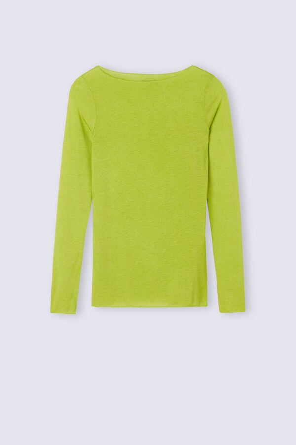 Green Intimissimi Boat Neck Modal Cashmere Ultralight Women Long Sleeve | TUngweaa