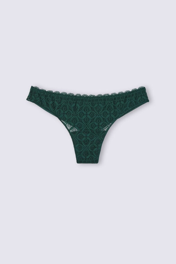 Green Intimissimi Lace And Microfiberzilian Women Briefs | Nk2C0Aat