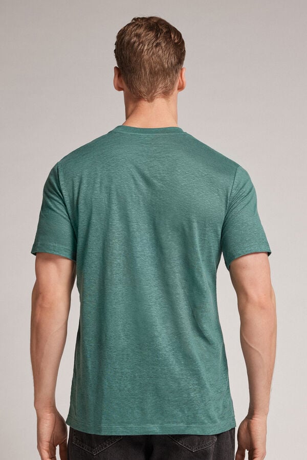 Green Intimissimi Linen Men T-Shirt | aDe5ps3Q