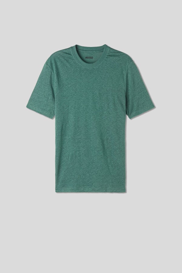 Green Intimissimi Linen Men T-Shirt | aDe5ps3Q