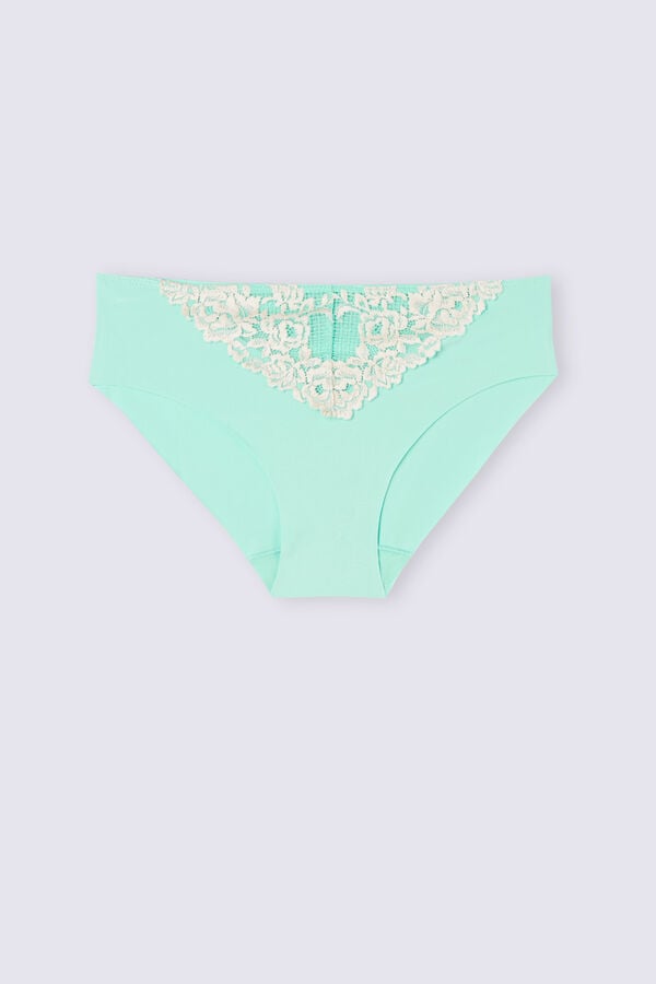 Green / White Intimissimi Pretty Flowers Seamless Cotton Women Panties | F6WR1mg2