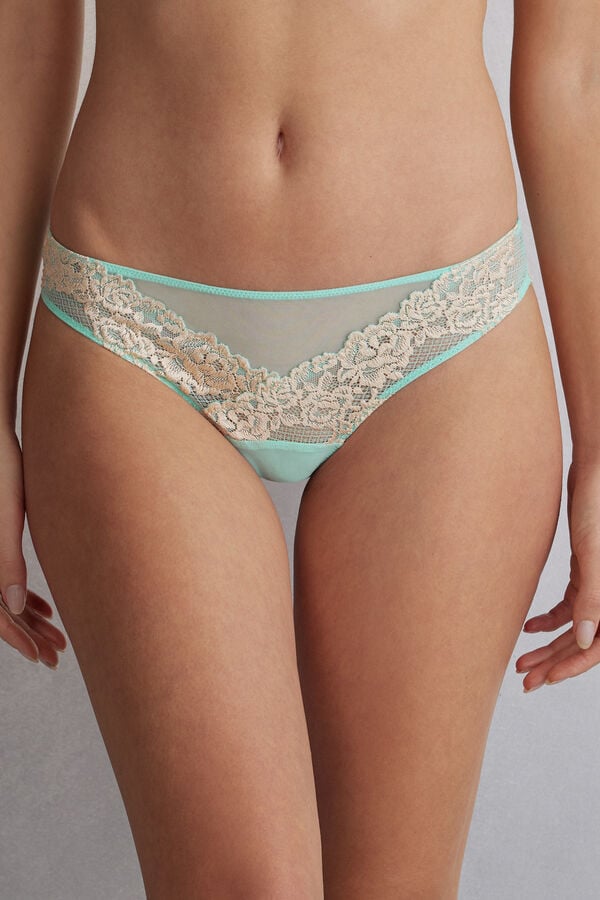 Green / White Intimissimi Pretty Flowerszilian Women Briefs | Djty6jZ5