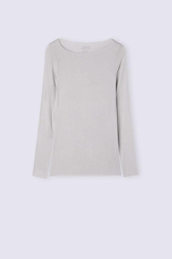 Grey Intimissimi Boat Neck Modal Cashmere Ultralight Women Long Sleeve | rm8Deqcu