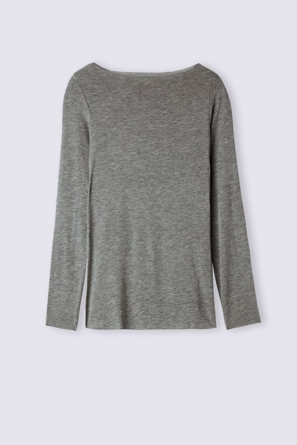 Grey Intimissimi Boat Neck Modal Cashmere Ultralight Women Long Sleeve | JeKjoqjj