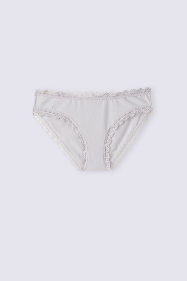 Grey Intimissimi Cotton And Lace Women Panties | TbHaby7I