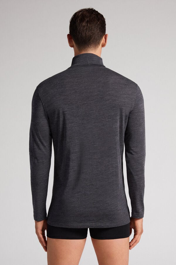 Grey Intimissimi High-Neck Merino-Wool Men Long Sleeve | tfv6RAZn