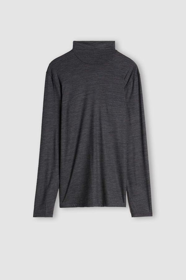 Grey Intimissimi High-Neck Merino-Wool Men Long Sleeve | tfv6RAZn