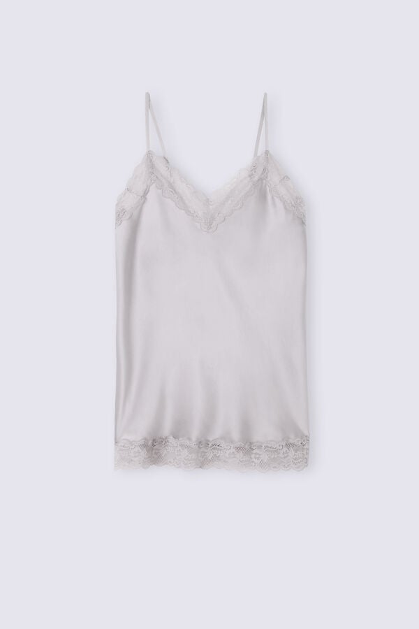 Grey Intimissimi Lace And Silk Women Tank Top | k0GwvwJ8