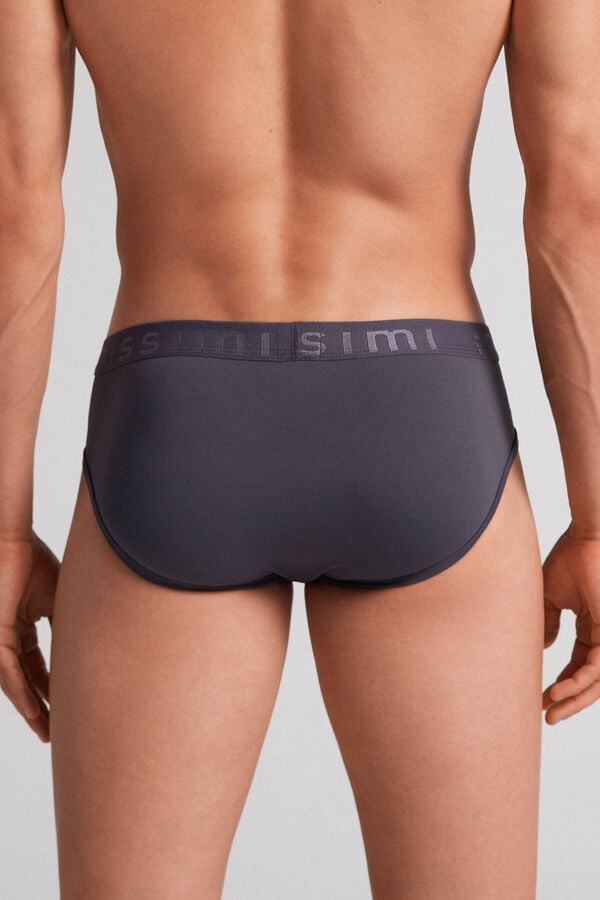 Grey Intimissimi Microfiber Logo Detail Men Briefs | rpfbk0FU