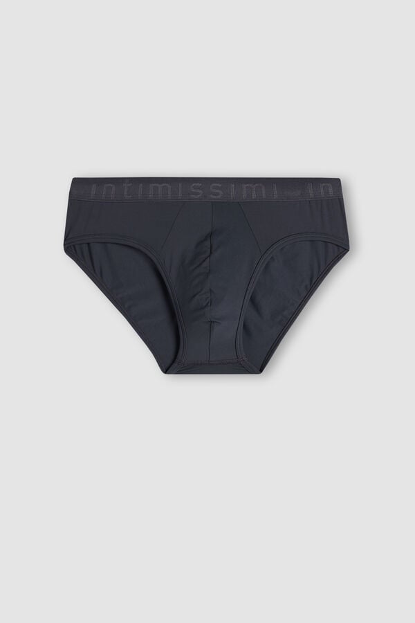 Grey Intimissimi Microfiber Logo Detail Men Briefs | rpfbk0FU