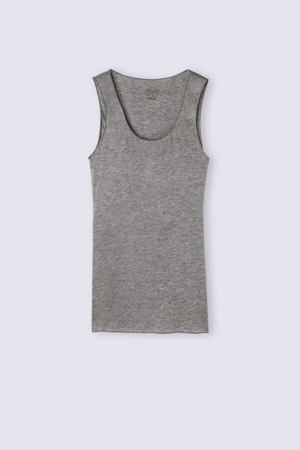 Grey Intimissimi Modal Cashmere Ultralight Wide-Shoulder Women Tank Top | K9Uu43jN