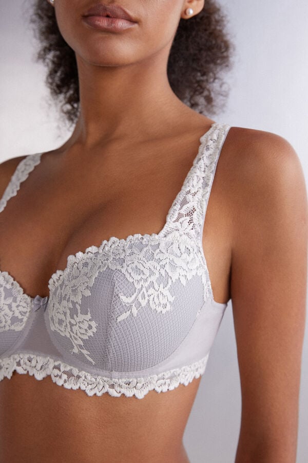 Grey Intimissimi Pretty Flowers Sofia Balconette Women Bra | D7so4kJ1