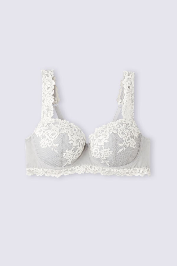 Grey Intimissimi Pretty Flowers Sofia Balconette Women Bra | D7so4kJ1