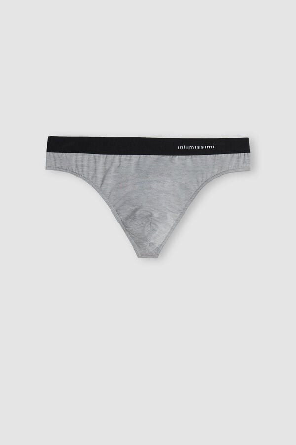 Light Grey Intimissimi Logo Detailed Microfiber Men Thong | 7sQ7W8is