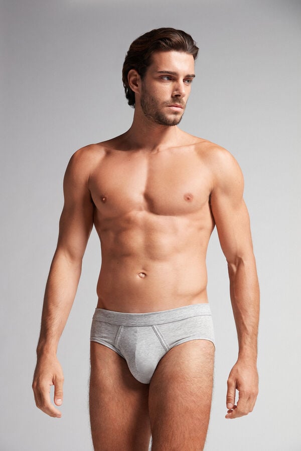 Light Grey Intimissimi Natural Fresh Cotton Men Briefs | XAfpJUxA