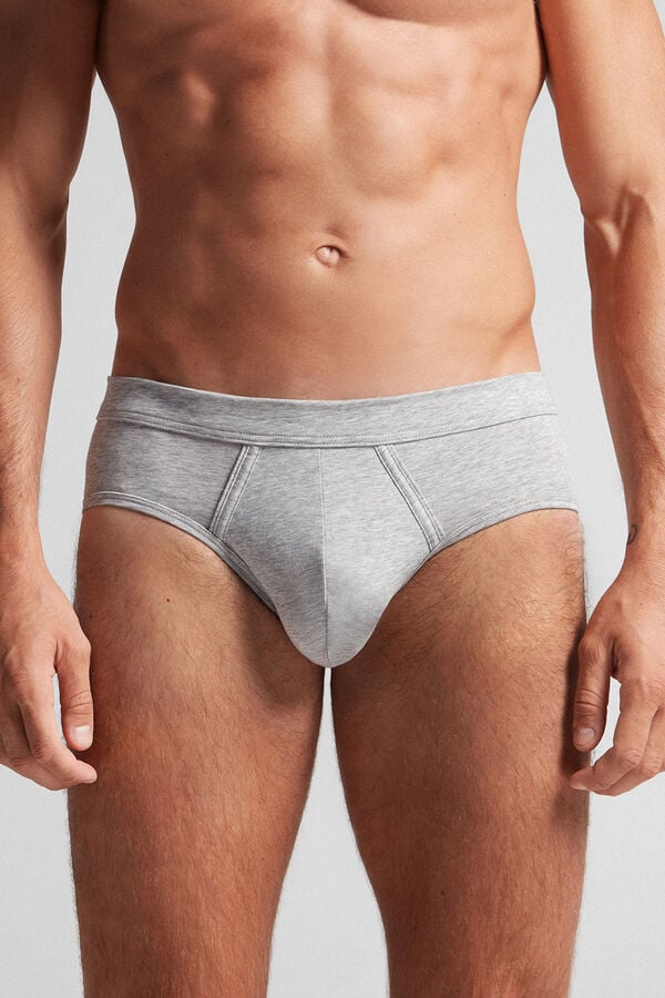 Light Grey Intimissimi Natural Fresh Cotton Men Briefs | XAfpJUxA