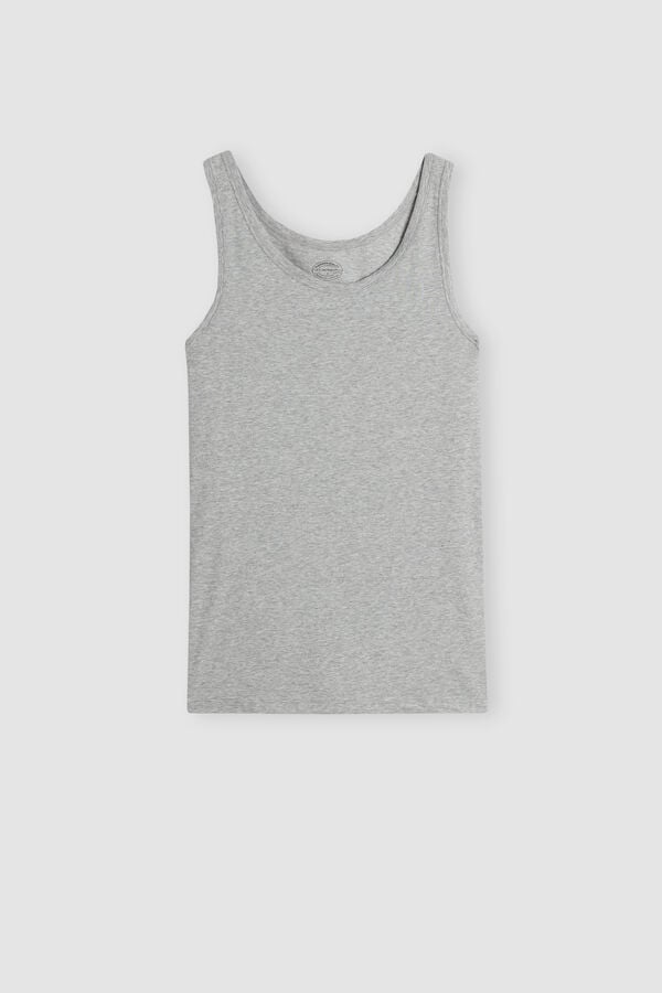 Light Grey Intimissimi Round Neck In Stretch Superior Cotton Men Tank Top | bmXgtBHz