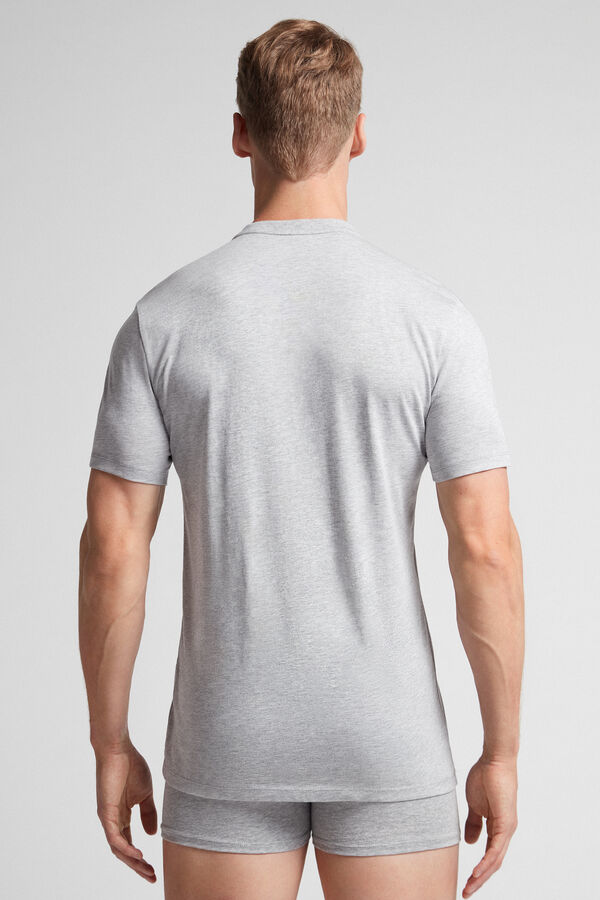 Light Grey Intimissimi Superior Cotton Henley Men T-Shirt | 3kWWvAB0