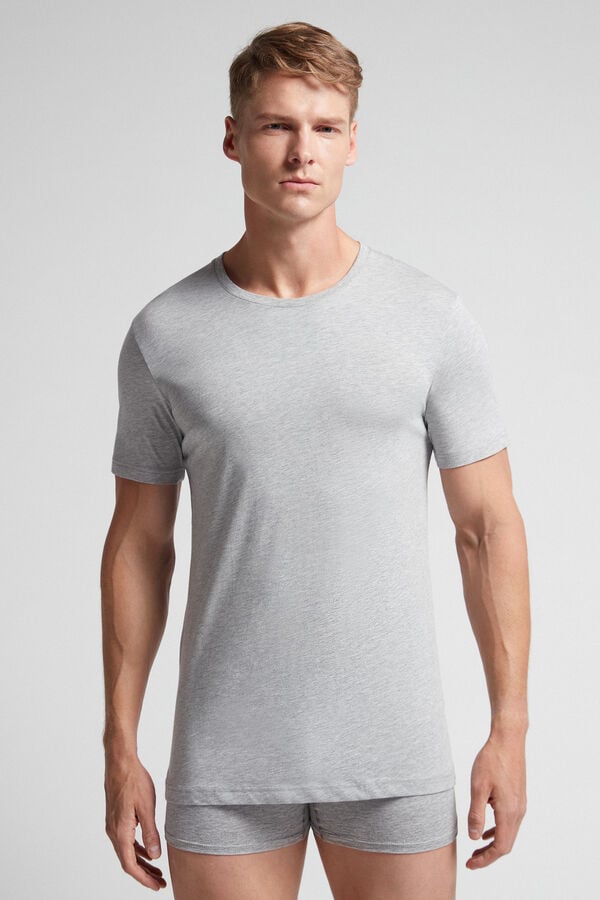 Light Grey Intimissimi Superior Cotton Men T-Shirt | lWjSfrt1