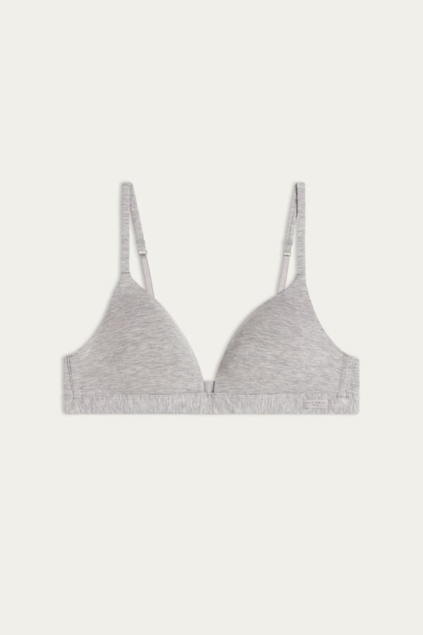 Light Grey Intimissimi Tiziana Triangle Cotton Women Bra | 3QDkrD3y