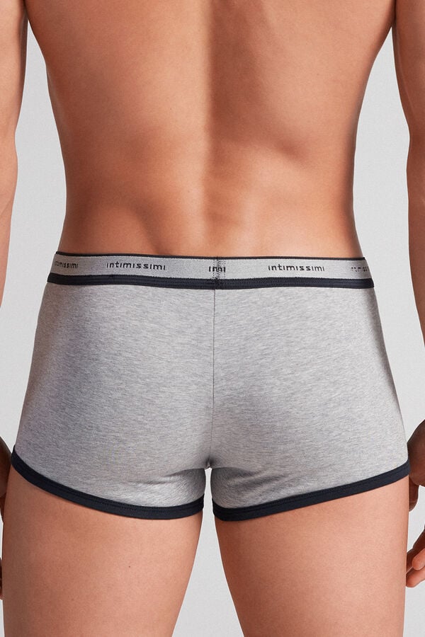 Light Grey / Blue Intimissimi Superior Cotton With Logo Men Boxer | WmKRGDNi