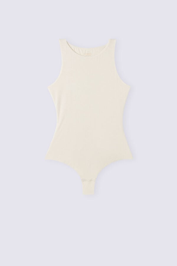 Light Yellow White Intimissimi Fresh Bamboo Women Bodysuit | GKo8IUBx