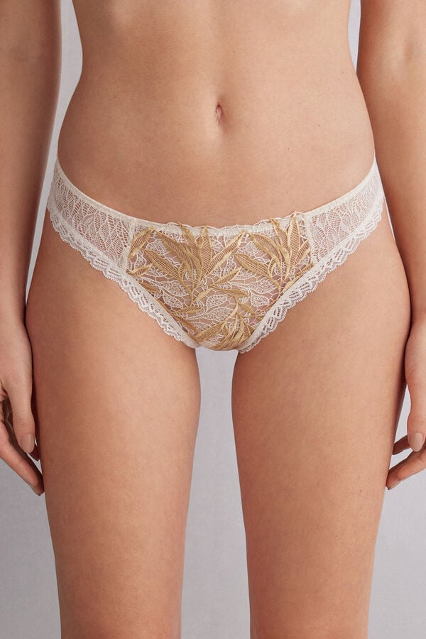 Light Yellow White Intimissimi Golden Hourzilian Women Briefs | igc1BDH1