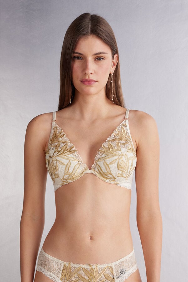 Light Yellow White Intimissimi Golden Hour Elena Balconette Women Bra | D852ZaxU