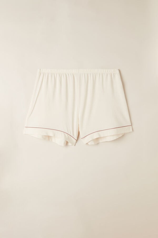 Light Yellow White Intimissimi Modal With Contrast Trim Women Shorts | q1Af67UW