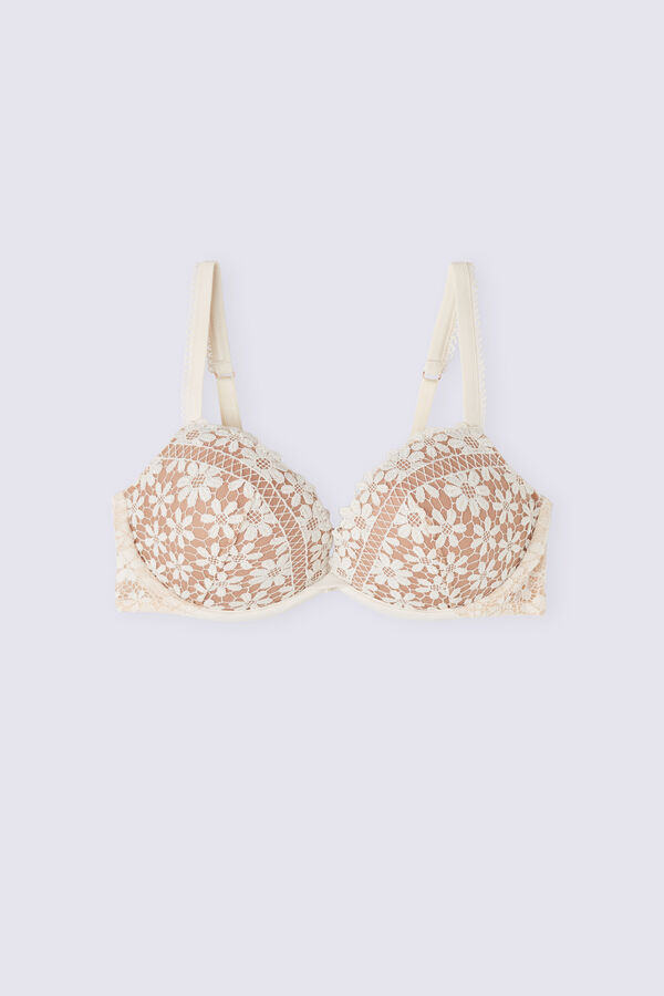 Light Yellow / Beige Intimissimi Romance Yourself Silvia Push-Up Women Bra | c7eDs7Zn