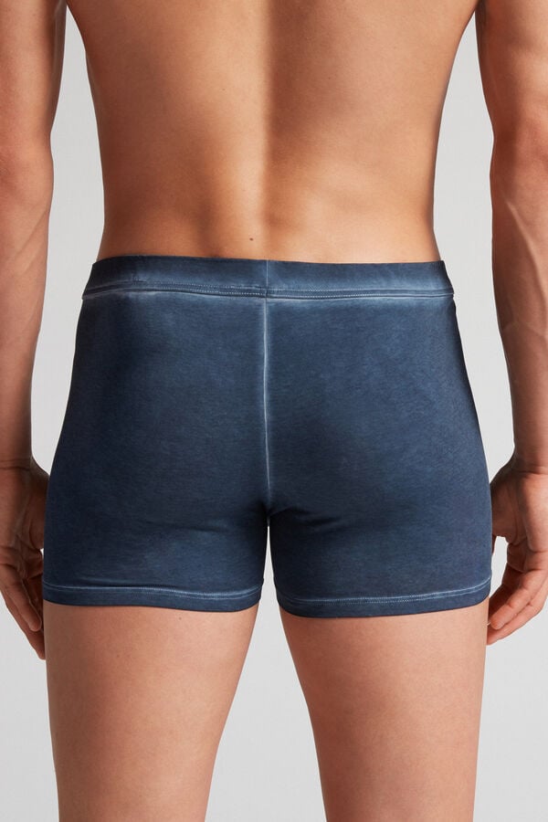 Navy Intimissimi Natural Fresh Cotton Men Boxer | kx3i5ean