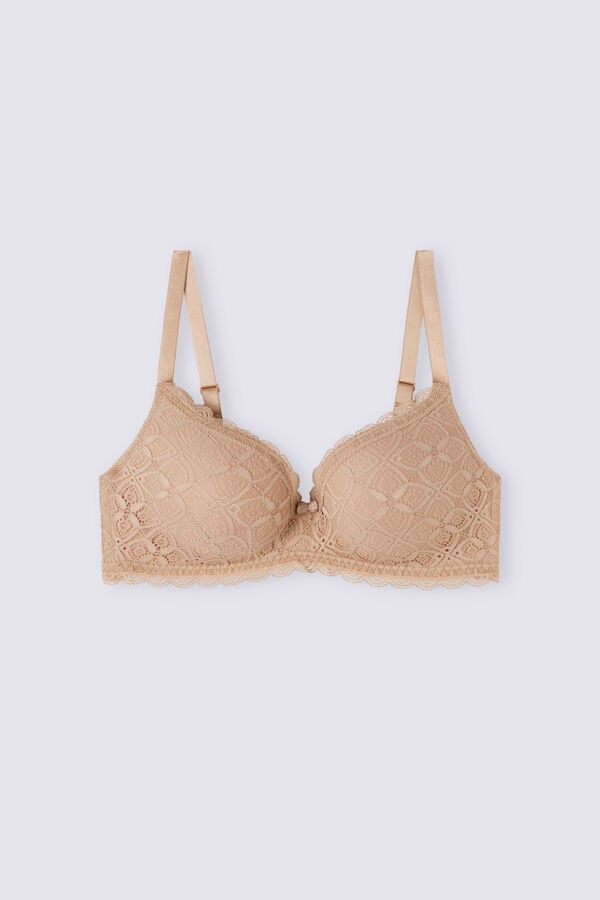 Orange Beige Intimissimi Adele Triangle Lace Women Bra | xurUI3eI