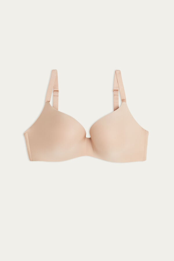 Orange Beige Intimissimi Adele Wireless Boost Triangle Ultralight Microfiber Women Bra | N59s2Nc5