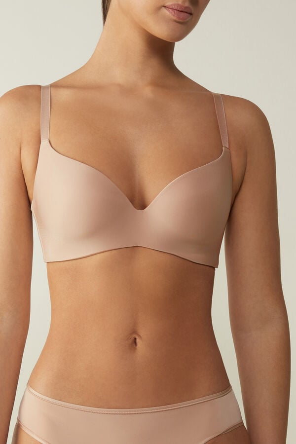 Orange Beige Intimissimi Adele Wireless Boost Triangle Ultralight Microfiber Women Bra | N59s2Nc5