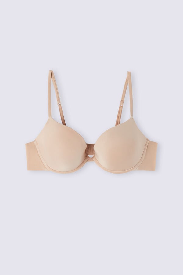 Orange Beige Intimissimi Bellissima Push-Up Ultralight Microfiber Women Bra | W9KItnYm