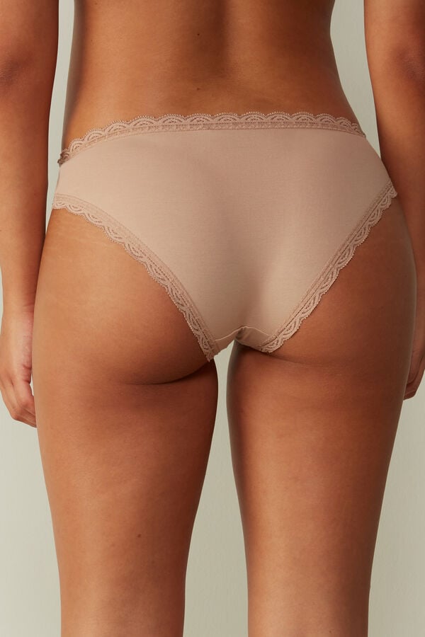 Orange Beige Intimissimi Cotton And Lace Women Panties | Wl4mUkkI