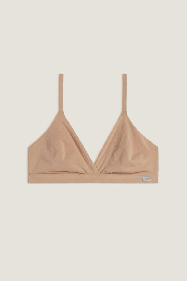 Orange Beige Intimissimi Emma Triangle Natural Cotton Women Bra | 0HkgzeUB