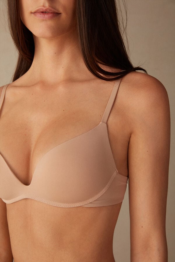 Orange Beige Intimissimi Gioia B Cup Microfiber Super Push-Up Women Bra | ZCIzceR6