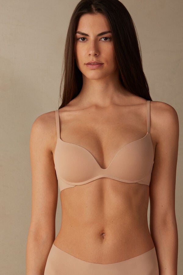 Orange Beige Intimissimi Gioia B Cup Microfiber Super Push-Up Women Bra | ZCIzceR6